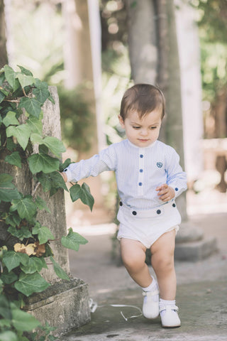 Dolce Petit Blue & White stripe Set