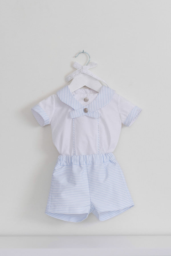 Dolce Petit Baby Boys Blue & White Sailor Set