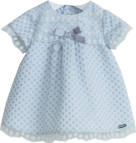 Dolce Petit Baby Girls Grey Polka Dot Dress