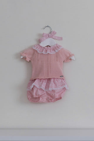 Dolce Petit Pink Knit Top & Frill Jam Pants