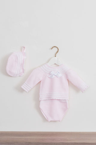 Dolce Petit Pink Knitted 3 piece Set (2123)