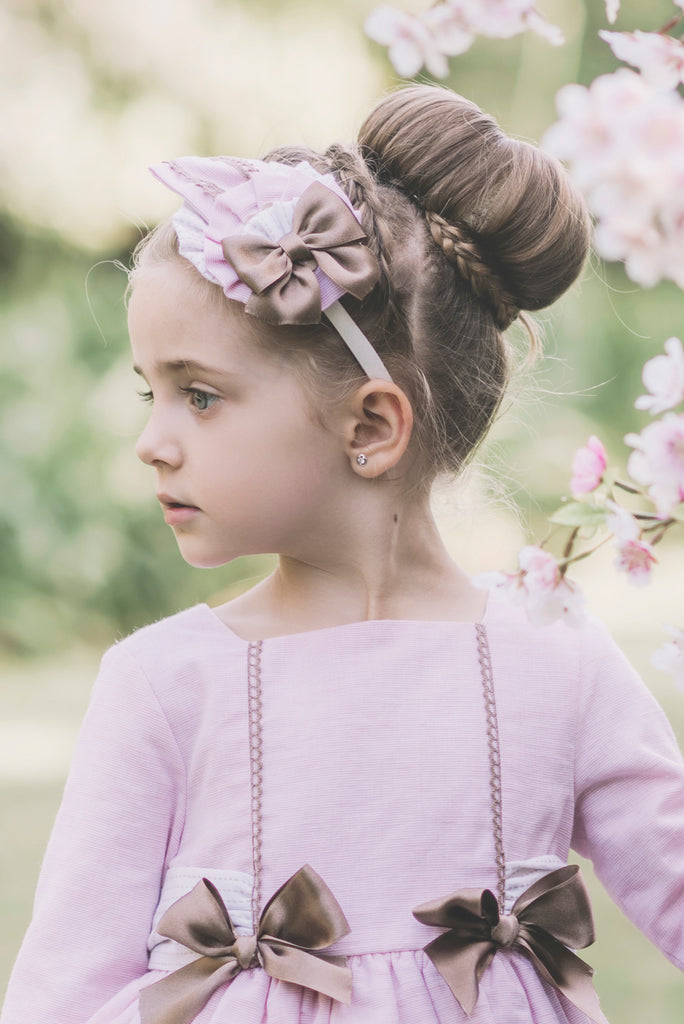 Dolce Petit Pink & Camel Matching Headband 2240-D