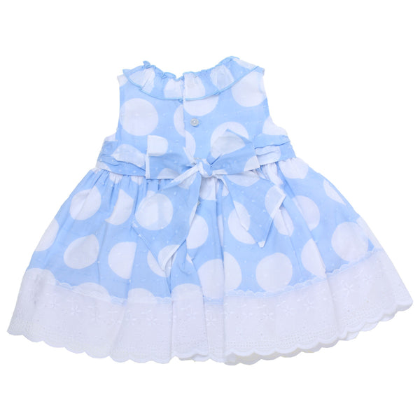 Dolce Petit SS18 Blue & White Spot Dress & Bonnet Set 2128-vgb