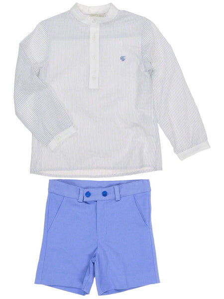 Dolce Petit Royal Blue Stripe Shirt & Short Set