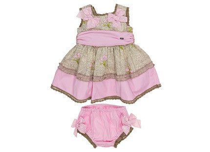 Dolce Petit Girls Pink Floral Dress & matching pants
