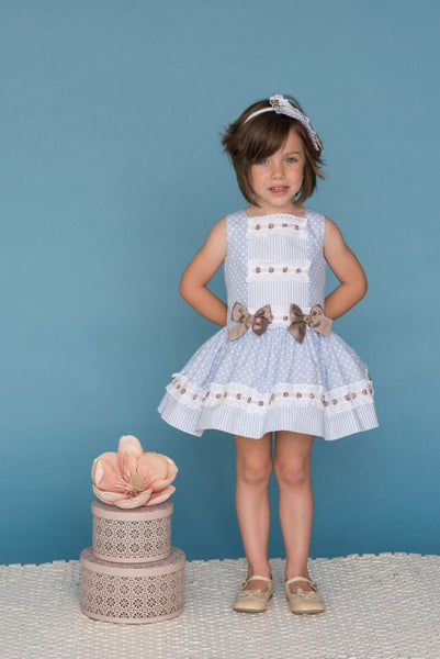 Dolce Petit Blue Polka Dot Sleeveless dress