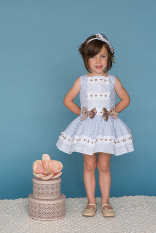 Dolce Petit Blue Polka Dot Sleeveless dress