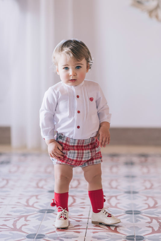 Dolce Petit Red & Grey Check Short Set 2140/23