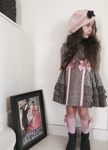 Dolce Petit Chocolate & Dusky Pink Dress (2247)