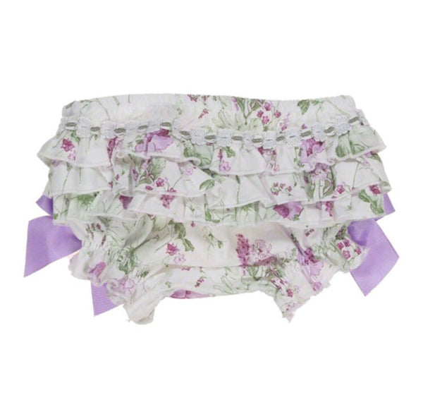 Dolce Petit Baby Girls Cream & Lilac Ribbon Dress & Knickers Set 2149-VB