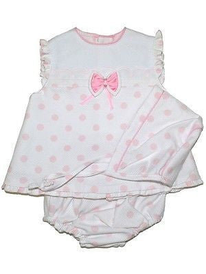 White and Pink Polka Dot 3 piece outfit