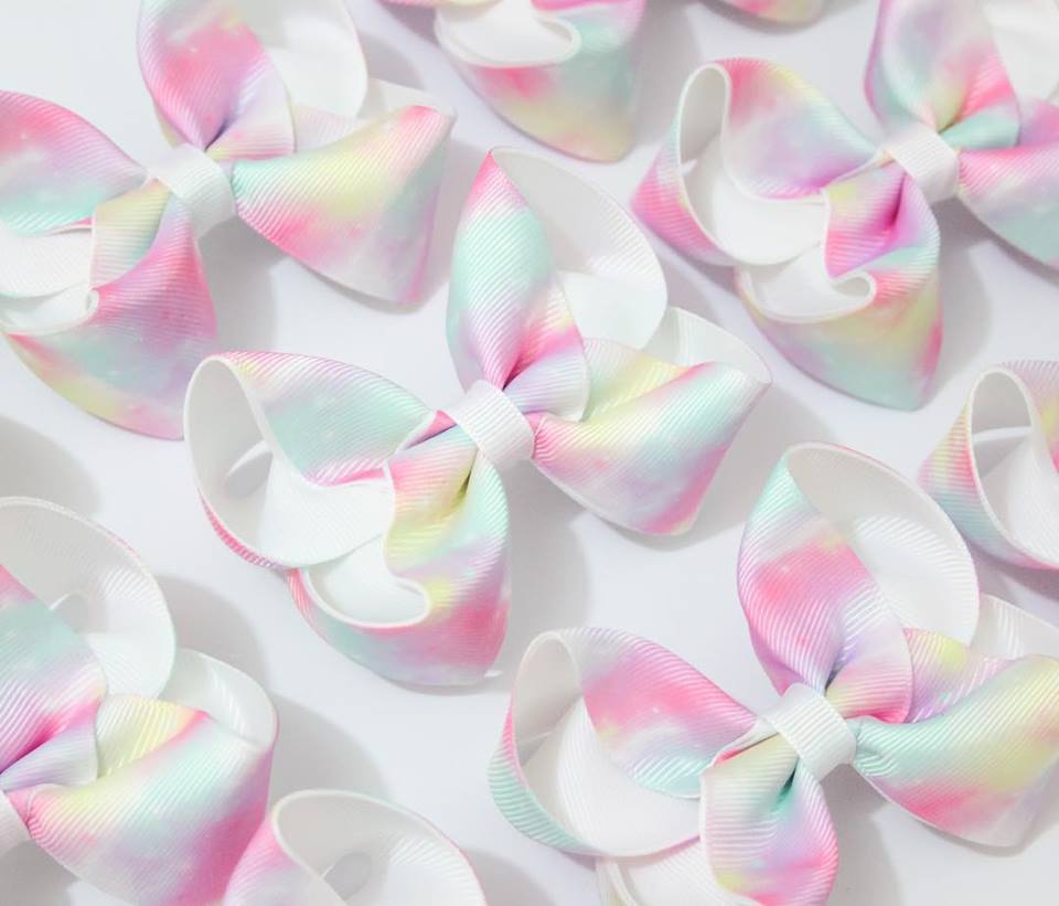Rainbow Sparkle Hair Bow