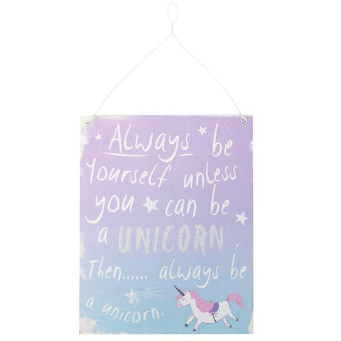 Purple/Blue Unicorn Metal Sign