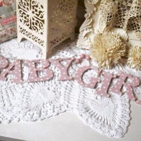 Baby Girl Wooden Hanging Garland