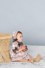 Dolce Petit Baby Dusky Pink and Beige Check Dress