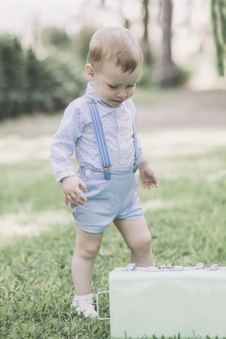 SS18 Dolce Petit Baby Boys Blue Braces Set 2129/23