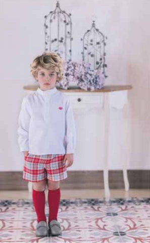 Dolce Petit Boys Red & Grey Check Short & Shirt Set (2241/23)