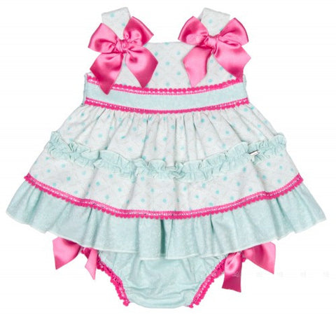 Dolce Petit Green & Fuchsia Dress