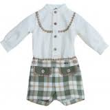 Dolce Petit Boys Green Check shirt & Shorts set