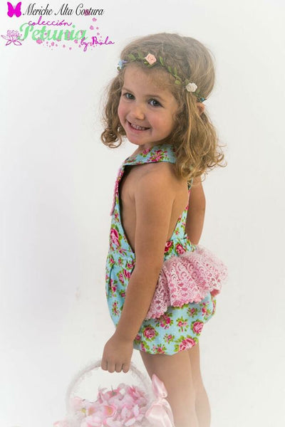 Green Floral Cross Over Playsuit