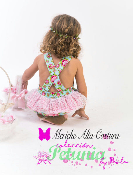 Green Floral Cross Over Playsuit