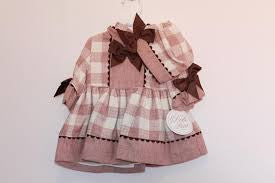 Dolce Petit Baby Dusky Pink and Beige Check Dress