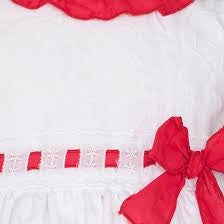 Dolce Petit White Dress with Red Bow