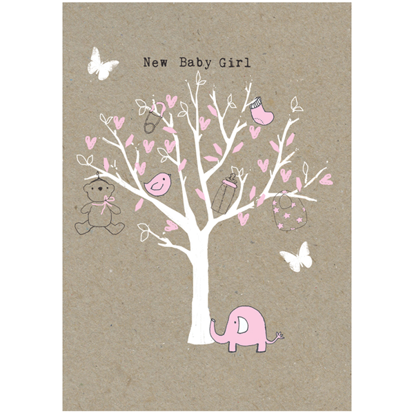 New Baby Girl (Tree detail) Greeting Card