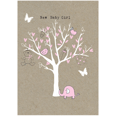 New Baby Girl (Tree detail) Greeting Card