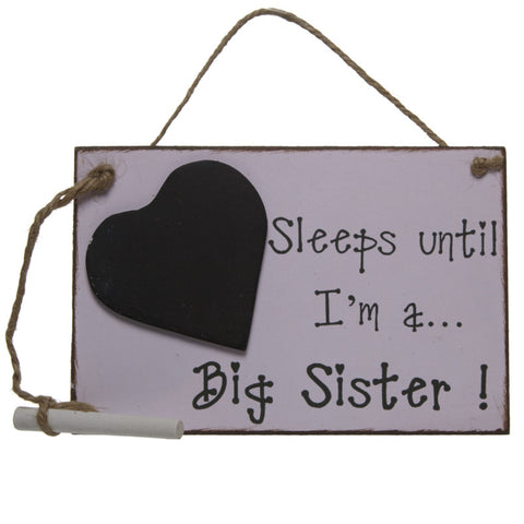 Sleeps until I'm a Big Sister plaque
