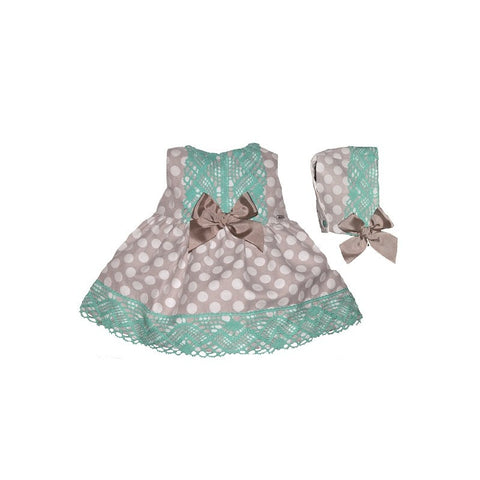 Dolce Petit Stone & Aqua Polka Dot Dress