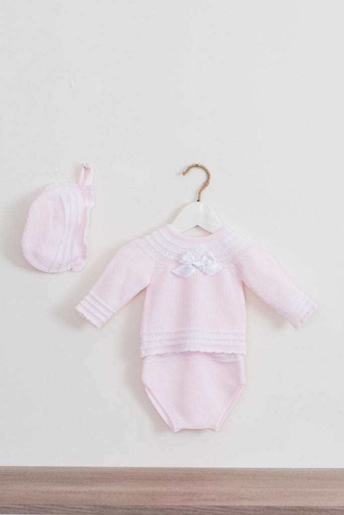 Dolce Petit Pink Knitted 3 piece Set (2123)