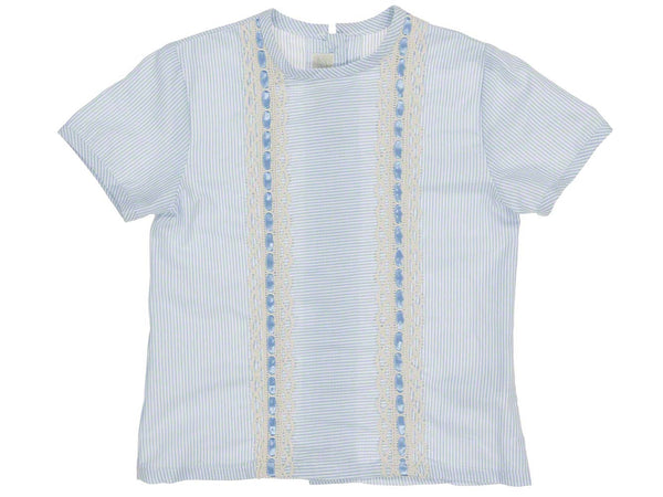 Dolce Petit Boys Baby Blue Shirt & Beige Short Set