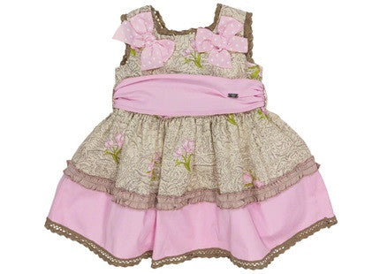 Dolce Petit Girls Pink Floral Dress & matching pants