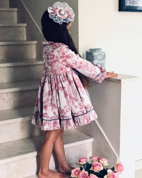 Armonia Pink & Grey Vintage Floral Dress