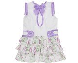 Dolce Petit Cream & Lilac Floral Dress 2249-V