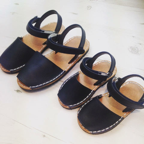 Navy Unisex Spanish Leather Sandals