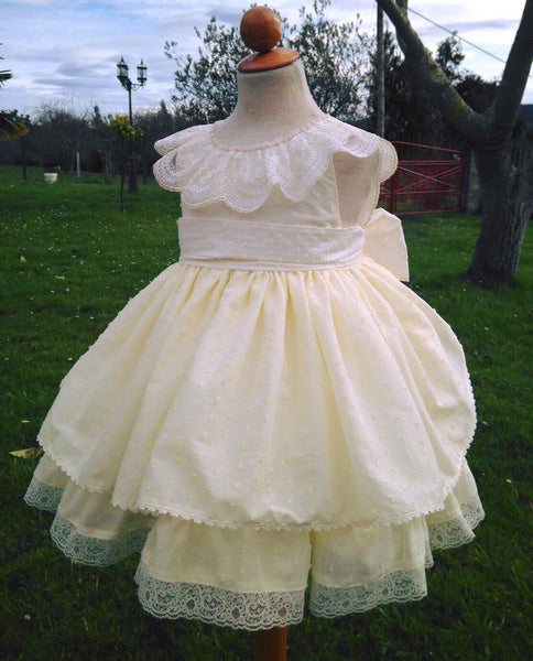 Dulce Bebe Lemon Plumetti Dress