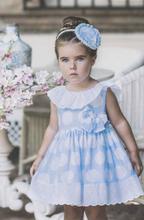 Dolce Petit Blue & White Spot Puffball Dress 2228-V