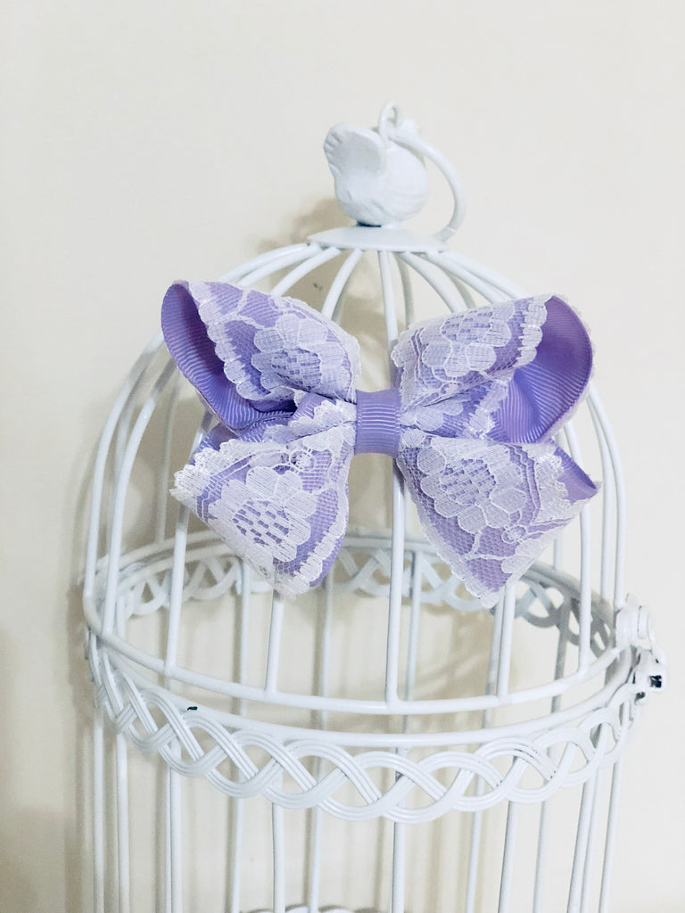 Lilac Vintage Lace Bow