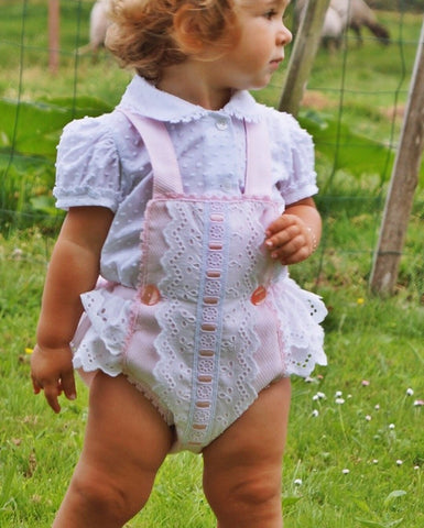 Pink Romper & Matching Plumetti Blouse