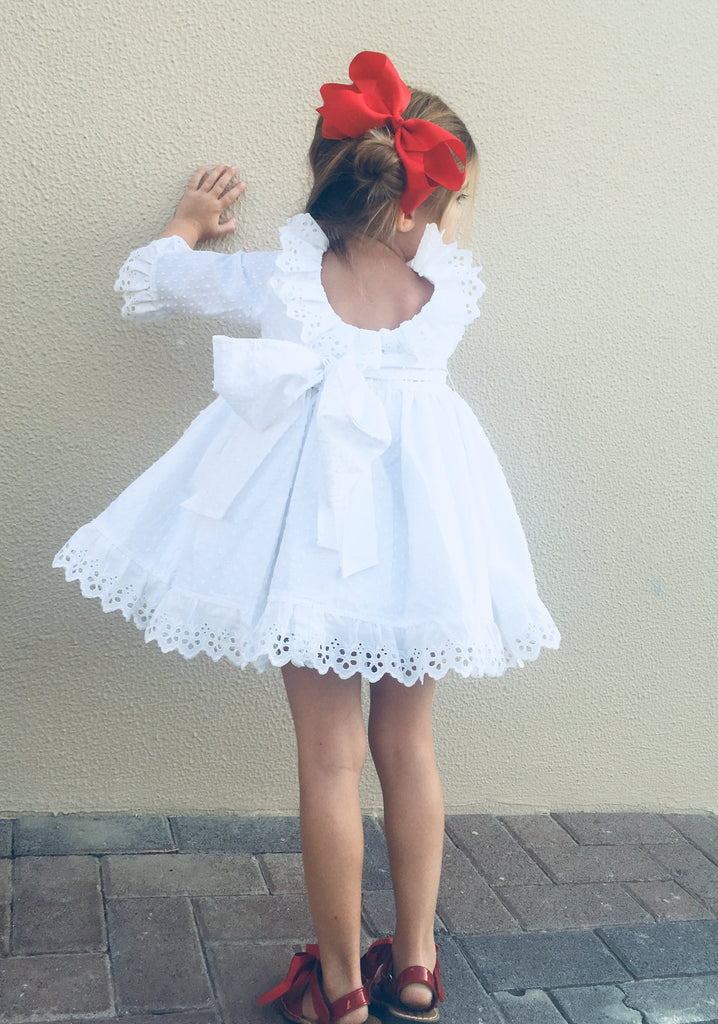 White Plumetti Puffball Dress