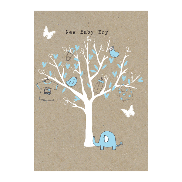 New Baby Boy (Tree detail) Greeting Card