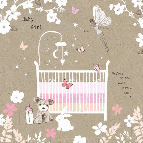 New Baby Girl (Crib) Greeting Card