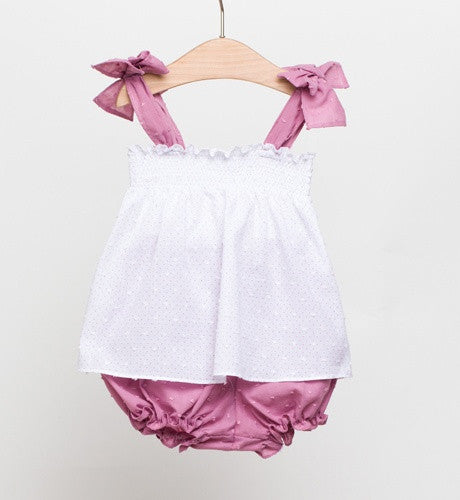 Fina Ejerique White Plumeti Blouse and Matching Bloomers