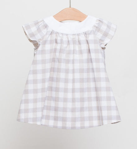 Fina Ejerique Beige and Grey Check Dress with matching Bloomers