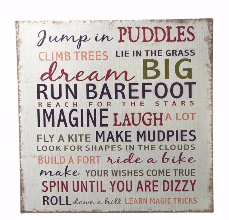 Jump in Puddles Metal Plaque