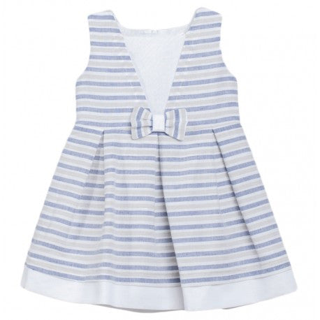 Fina Ejerique Blue, White & Grey Stripe Linen Dress